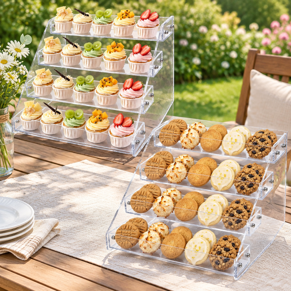 Cookie Display Stand Acrylic Tiered Dessert Stand, 4 Tier