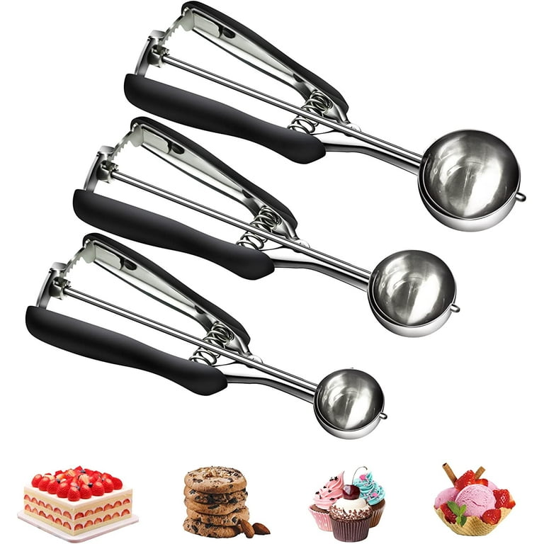 SDJMa Extra Small Cookie Scoop, Professional Stainless Steel Mini Ice Cream  Scoop, Melon Baller Scoop Good Soft Grips, Quick Trigger Release,Small