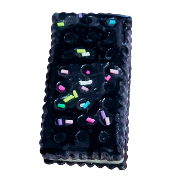Cookie Food Squeeze Fidget Blind Bag, TPR Slow Rising Stress Reliever with Soft Slime Texture, Realistic Pastry Hand Grip for Sensory Fun and Anxiety Relief,Black