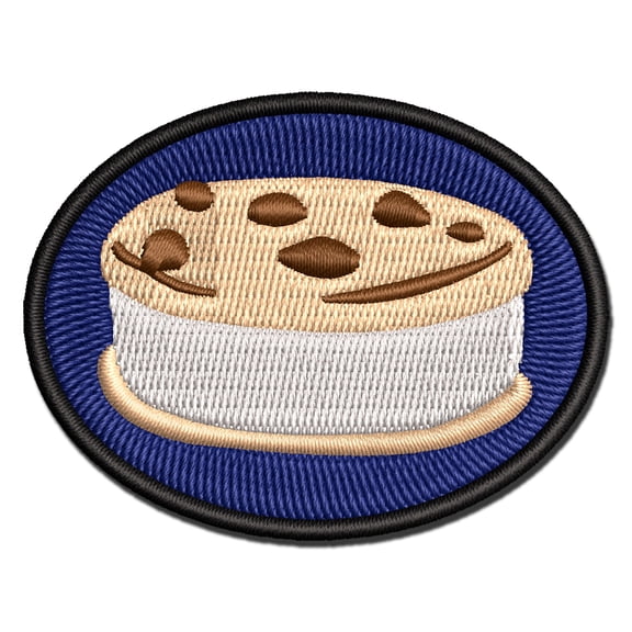 Cookie Ice Cream Sandwich Dessert Applique Multi-Color Embroidered Iron-On Patch - 3 Inch Medium