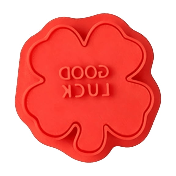 Cookie Imprint Set with Spring Press, Plastic Cookie Cutter Embosser Molds for Diy Baking, Four Leaf and Daruma Designs for Household Cookie Decorating