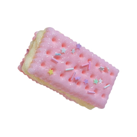Cookie Inspired Mud Texture Squishy Squishy for Adults Black and Pink Cookie Shaped Sensory Gadget Soft Tactile Office Desk Accessory Rebound Pressure Relief Tool 1 Pack