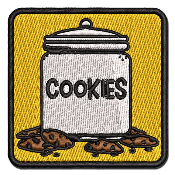 Cookie Jar Applique Multi-Color Embroidered Iron-On Patch - 2.0 Inch Mini