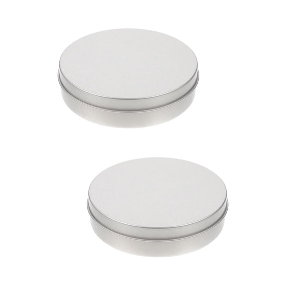 2 Pc Round Cookie Jars with Lids, Candy Storage Tin Boxes, Game Packing Containers for Kitchen and Home Organization