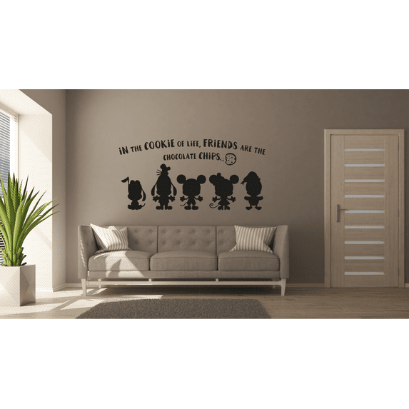 In The Cookie Of Life Friends Are The Chocolate Chips Tsum Tsum Quote Vinyl Wall Art Wall Sticker Wall Decal Decoration For Home Room Nursery Kid Room Boy Girl Kinder Wall Décor Size (27x30 inch)
