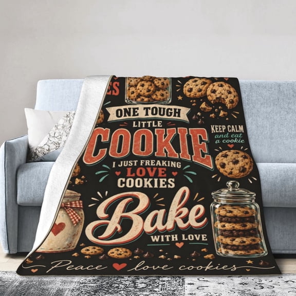 Cookie Lover Blanket Cookie Chocolate Chip Soft Cozy Fleece Blanket Gift for Women Adults 50x40