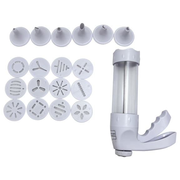 Cookie Maker Machine Plastic Biscuit Gun Set with 12 Discs and 6 Decorating Tips