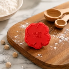 Cookie Mold,3D Embossing Cookie Cutter For DIY Baking, Spring Mechanism Design, Four Leaf And Daruma Shaped