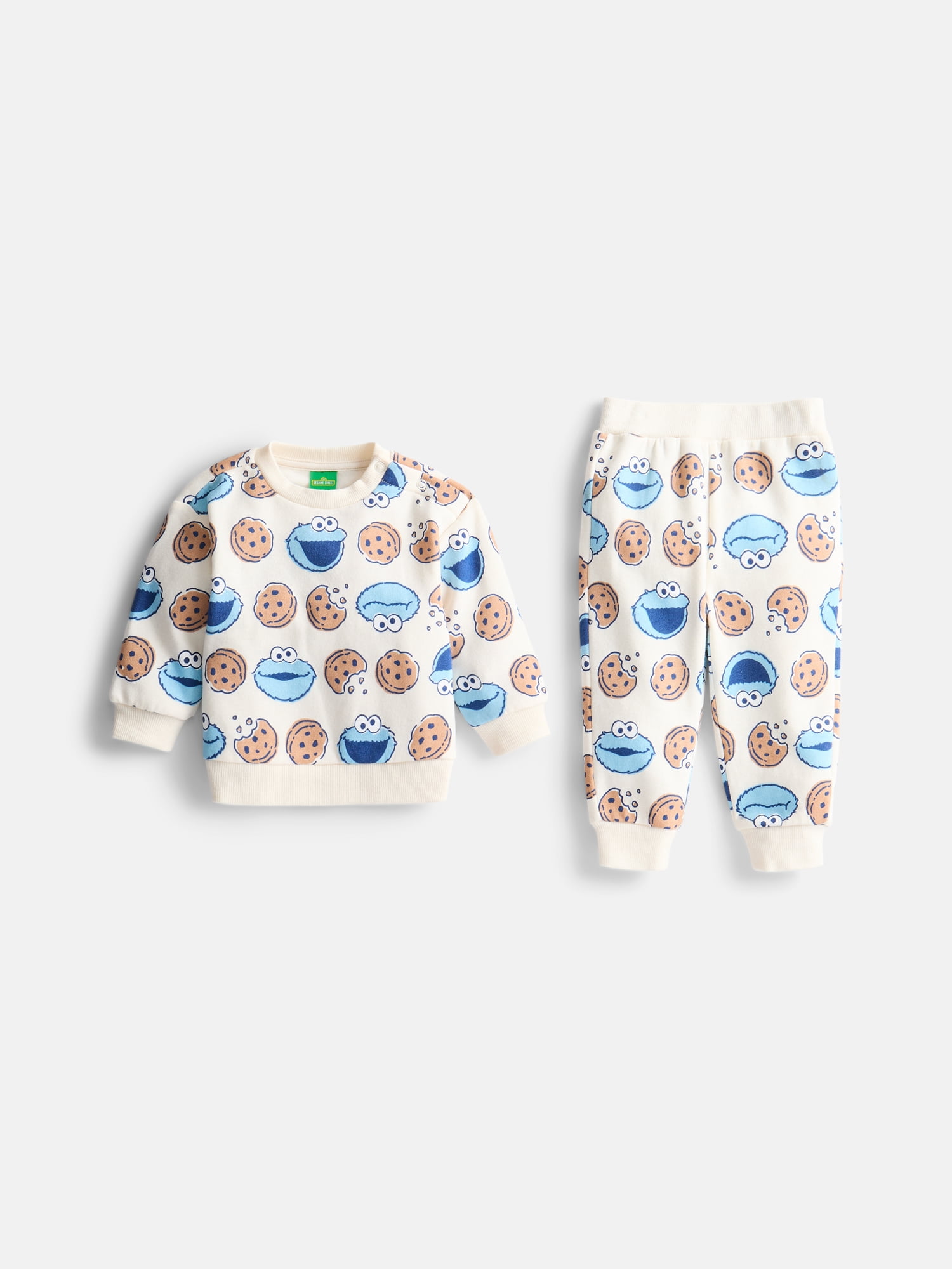 Cookie Monster Baby Boys' Print Sweatshirt and Jogger Pants Set, 2-Piece, Sizes 0/3M-24M