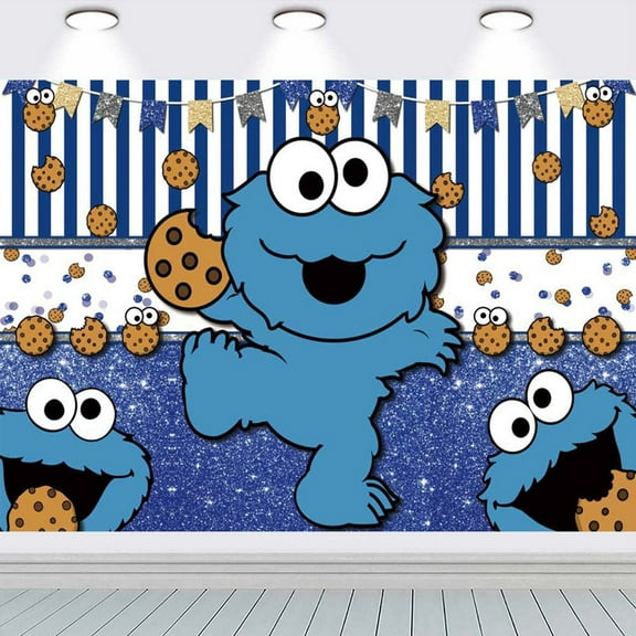 Cookie Monster Background for Photography Backdrop Banner Party Supplies Taspestry Wall Decor Post Birthday Decorations Background for Photography Taspestry
