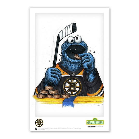 Cookie Monster Boston Bruins 11" x 17" Sesame Street Poster Print