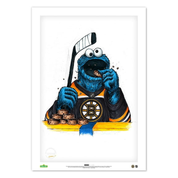 Cookie Monster Boston Bruins 14" x 20" Sesame Street Limited Edition Fine Art Print