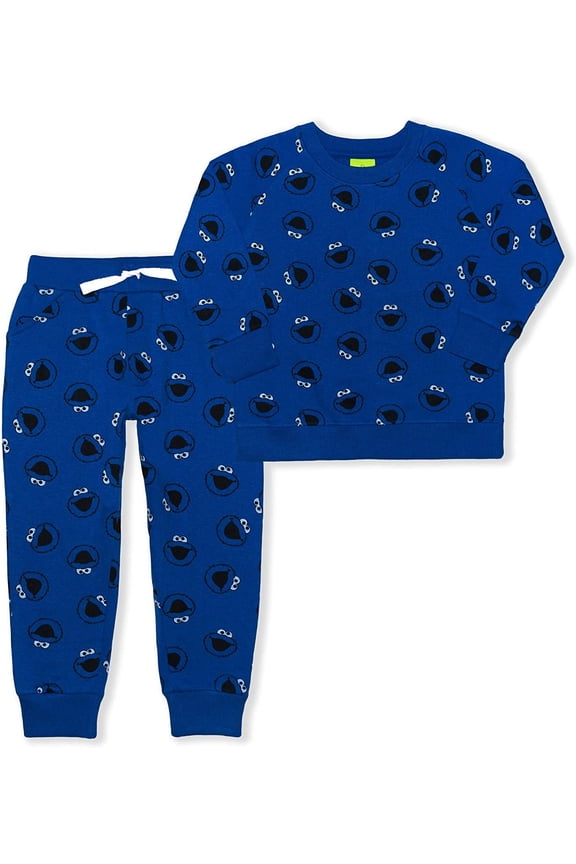 Boys 2 Piece All Over Print Crewneck and Jogger Set, Toddler