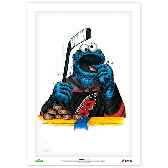 Cookie Monster Carolina Hurricanes 14" x 20" Sesame Street Limited Edition Fine Art Print
