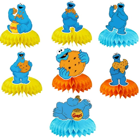 Cookie Monster Centerpieces Honeycomb Table Toppers Decorations for Photo Props Birthday Party Decor Supplies