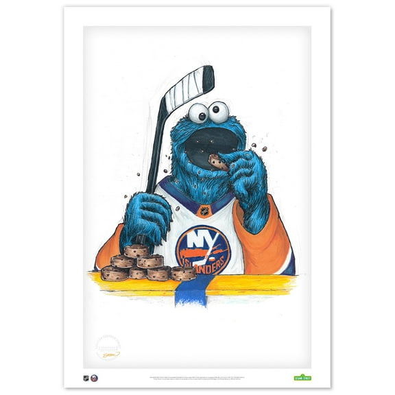 Cookie Monster New York Islanders 24" x 36" Sesame Street Limited Edition Fine Art Print