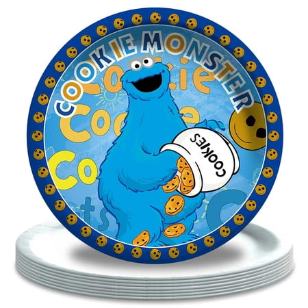 Cookie Monster Paper Plates Birthday Decorations Party Supplies Tableware Disposable Dinnerware