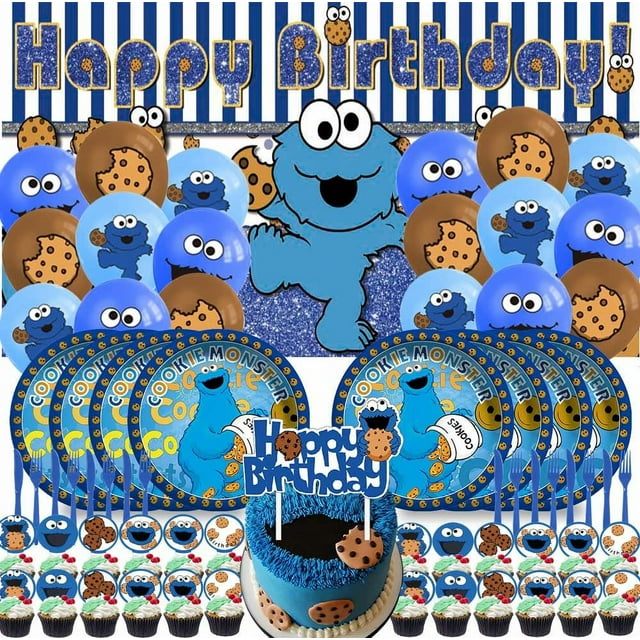 Cookie Monster Party Supplies SE33 Plates Decorations Birthday Cake ...