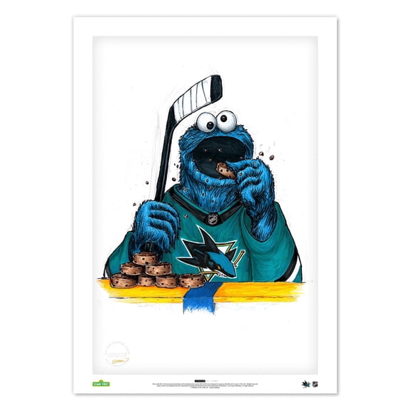 Cookie Monster San Jose Sharks 24" x 36" Sesame Street Limited Edition Fine Art Print
