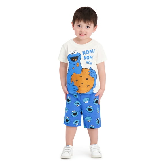 Cookie Monster Toddler Boy 2 Piece Short Set, Size 3T