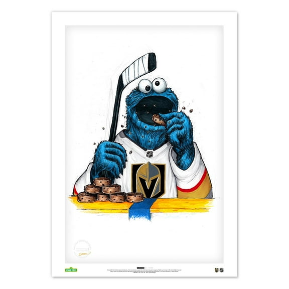 Cookie Monster Vegas Golden Knights 14" x 20" Sesame Street Limited Edition Fine Art Print