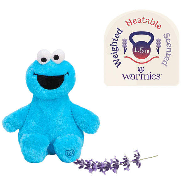 Warmies 13" Cookie Monster, Sesame Street, Stuffed Animal, Microwavable Heated Plushies and Weighted Soft Plush Toys