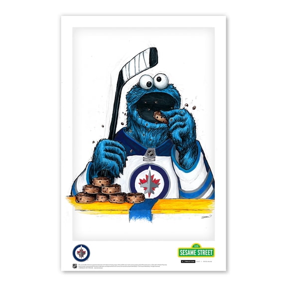 Cookie Monster  Winnipeg Jets 11" x 17" Sesame Street Poster Print