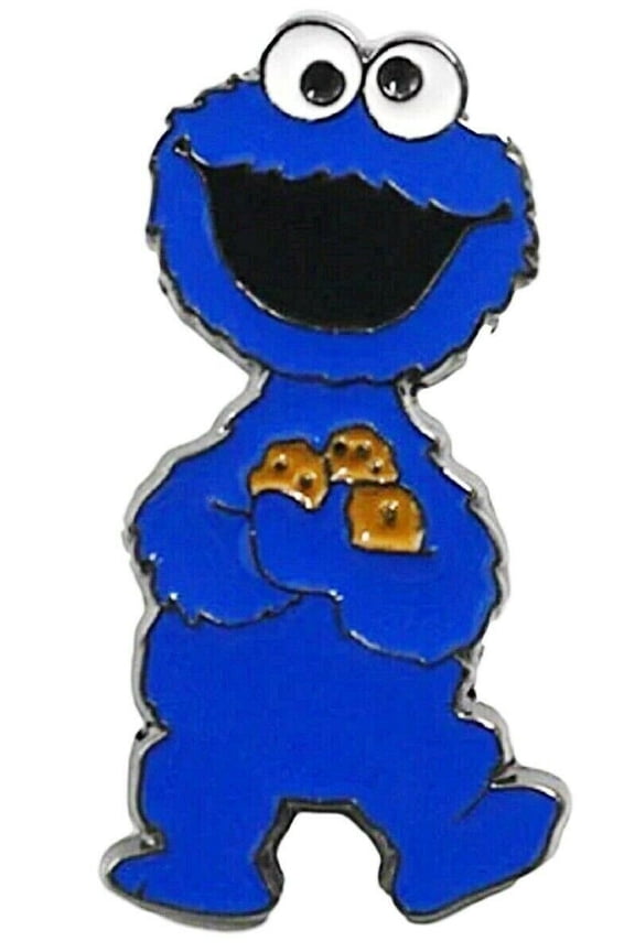 Cookie Monster With Cookies 1 1/4" Tall Enamel Metal Pin
