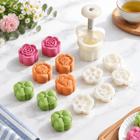 Cookie Mooncake Mold Set Press Maker 50g Shaper