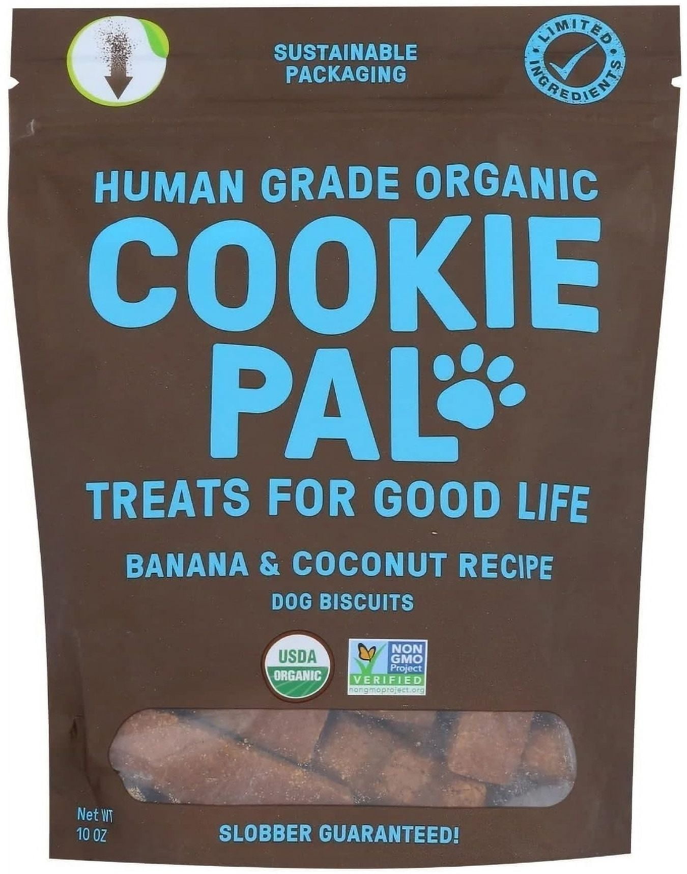 Cookie Pal Organic Dog Biscuits with Banana and Coconut 10 oz