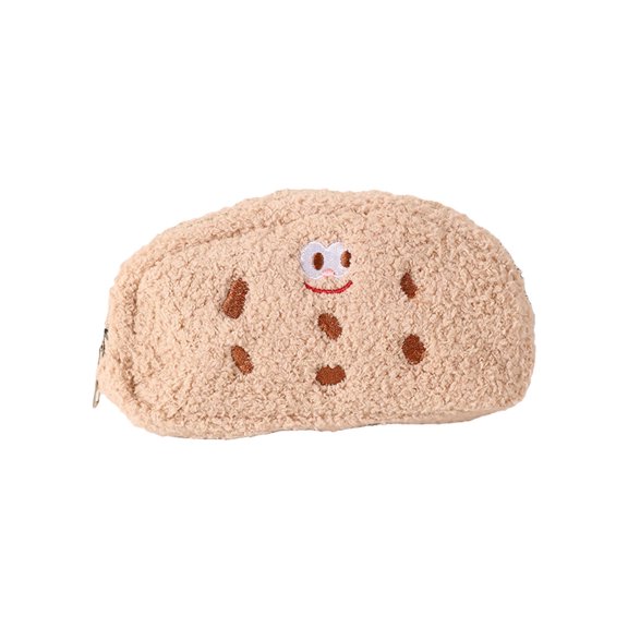 Cookie Pencil Case Plush Zipper Large Capacity Stationery Storage for Collage Office Home