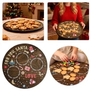 Cookie Plate, Wooden Christmas Eve Treats for Santa Board, Santa Tray for Milk, Cookies and Carrot, Reindeer Snack Plate for Holiday Celebration, Christmas Table Decoration, Holiday Home Decor