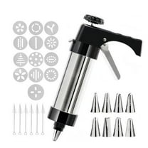 Cookie Press Baking-spritz cookie press gun kit   13 Cookie Discs   8 Icing Nozzles Perfect for DIY Cookie Maker and Cake Icing (Free Frosting Nozzle Cleaning Brush)