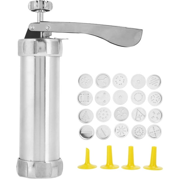 Cookie Press,Electric Cookie Press Gun with 20 Cookie Shapes Discs and 4 Piping Nozzle Cookie Press for Baking Maker Baking Kit Icing Machine for Cream Pastry Decorating