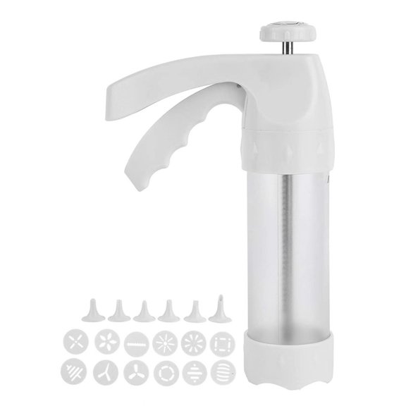 Cookie Press Gun Set 19 Pieces with Stainless Steel Cylinder and Interchangeable Discs for Biscuit Making Decorating Baking Tool
