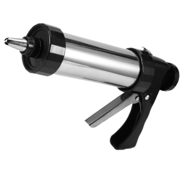 Cookie Press Gun Set, Spritz Cookie Press for Baking Stainless Steel Icing Decoration Press Gun Kit with Discs and Icing Tips for Home DIY Biscuit Maker and Decoration, Black