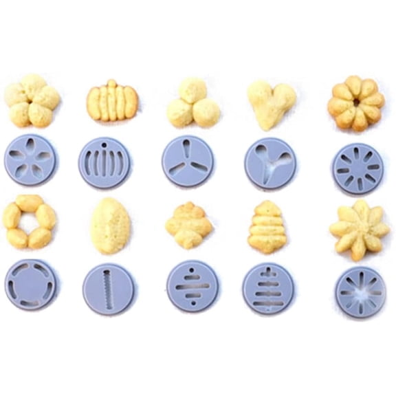 Cookie Press Pump with 8 Tips Baking Tool Set, PP Stainless Steel Ergonomic Handle Steady Base