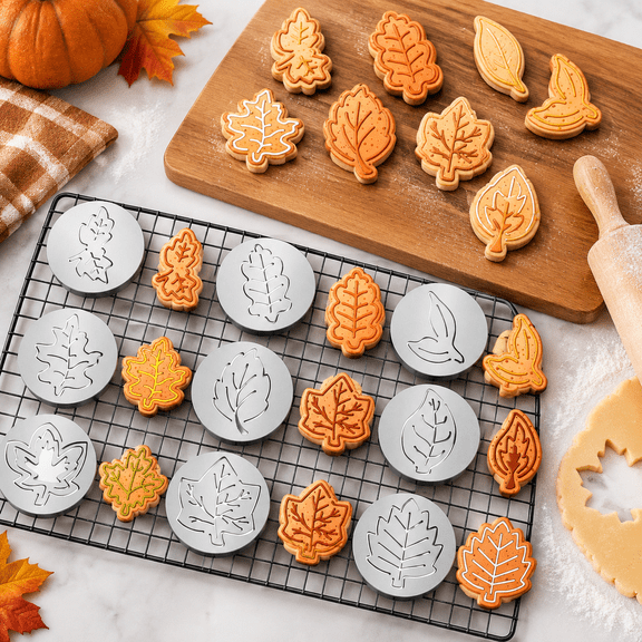 Cookie Press Set Cookie Press Discs Stainless Steel Stencils Metal Mold Disc for Baking Holiday Cakes Birthday Cake Decoration, 12 Style(Modern)
