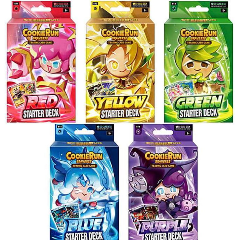Cookie Run Braverse Trading Card Game Red, Yellow, Green, Blue