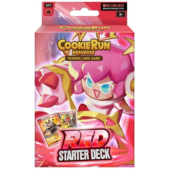 CookieRun: Braverse Trading Card Game - Starter Deck Red - Aggressive Game Play Pack, 1 Player 60 Card Set, Competitive Battle TCG, Deck-Building