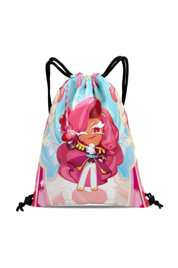 Cookie Run Fitness and Travel Bag:Waterproof, perfect for hiking, yoga, swimming, beach, and shopping, measuring 15.7*17.7 inches.