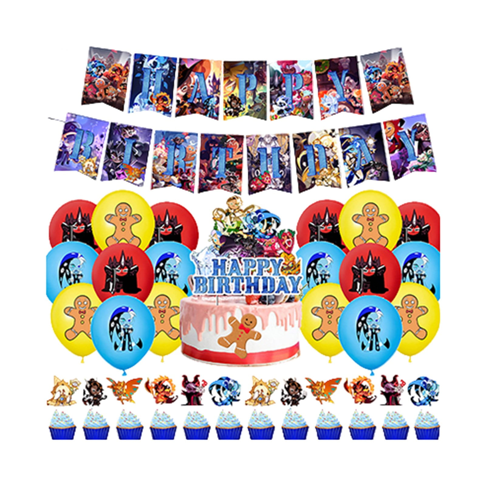 53-Piece Building Blocks Birthday Party Decorations Set - Balloons, Banner, Cake Toppers - Colorful Block Party Supplies