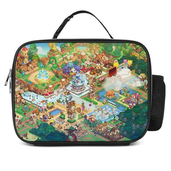 Cookie Run Kingdom Lunch Bag, Portable Insulated Lunch Tote Bag, Reusable Food Cooler Bag, 10.6x8.3x3.5 Inch