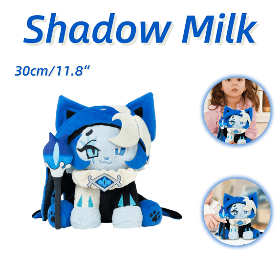 Cookie Run Kingdom Shadow Milk Cookie Meow Plush Doll, Soft Stuffed Animal Toy, Perfect for Kids Birthday Gifts 11.8"