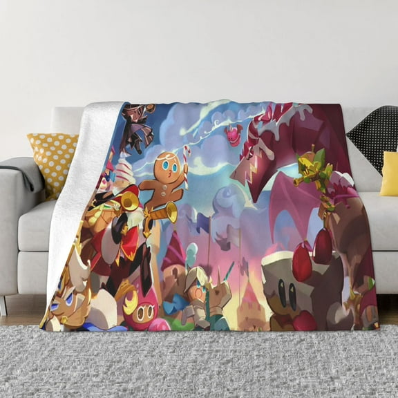 Cookie Run Kingdom Soft Micro Fleece Cozy Throw Blanket Lightweight Fuzzy Flannel Blankets Sofa Decor Gifts