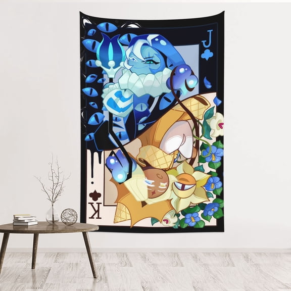Cookie Run Kingdom Tapestry 60 x 40 Wall Hanging Tapestries Art Banner for Bedroom Dorm Living Room Decorate