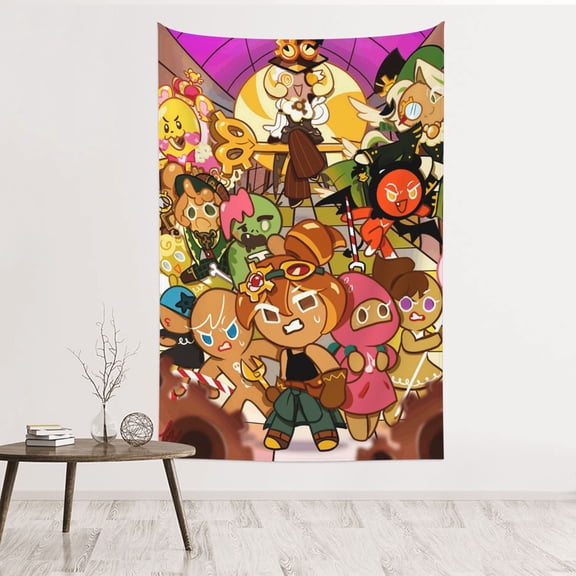 Cookie Run Kingdom Tapestry 60 x 40 Wall Hanging Tapestries Art Banner for Bedroom Dorm Living Room Decorate