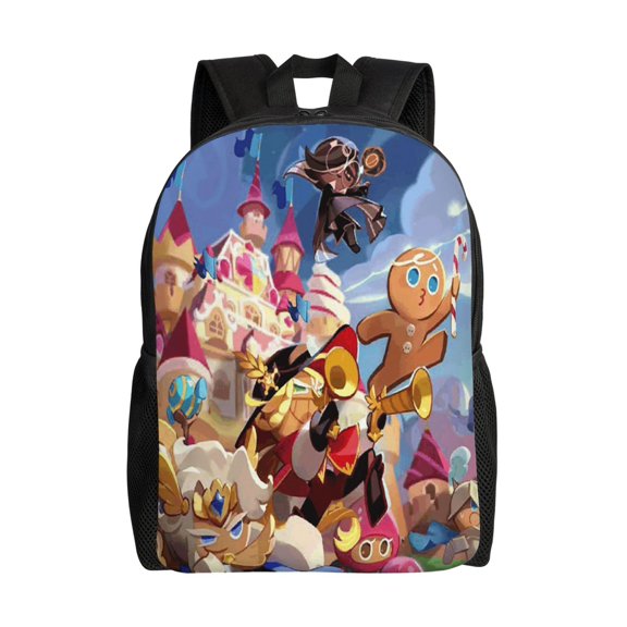 Cookie Run Lightweight Backpack Laptop Shoulders Bag Bookbag Daypack Travel Women Men