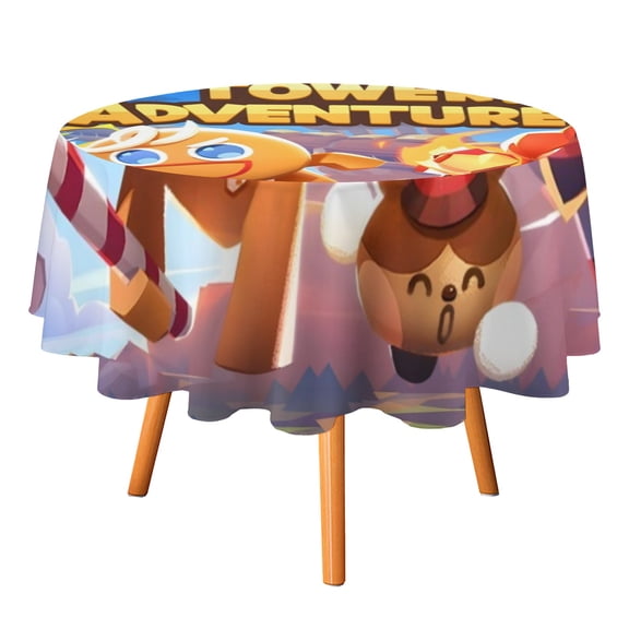 Cookie Run-Theme Round tablecloth has an iconic print, fits most tables, and is easy to care for perfect gifts for fans friends and family.diameter60''(152cm)
