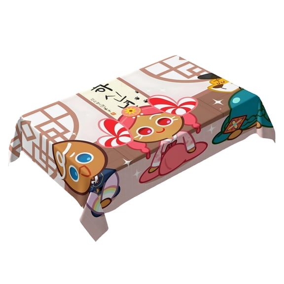 Cookie Run Themed Square Tablecloth 54 * 72 Inches Durable Stylish